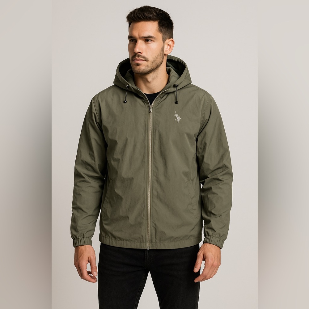 U.S. Polo Assn. Men's Green Hooded Windbreaker